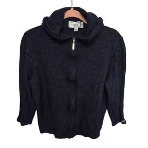 St John Sport Zip Up Hoodie Sweater Size L
